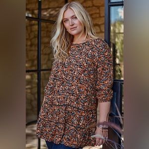 J. Jill Printed Tiered Tunic
COLOR: Navy Blue Exuberant Floral